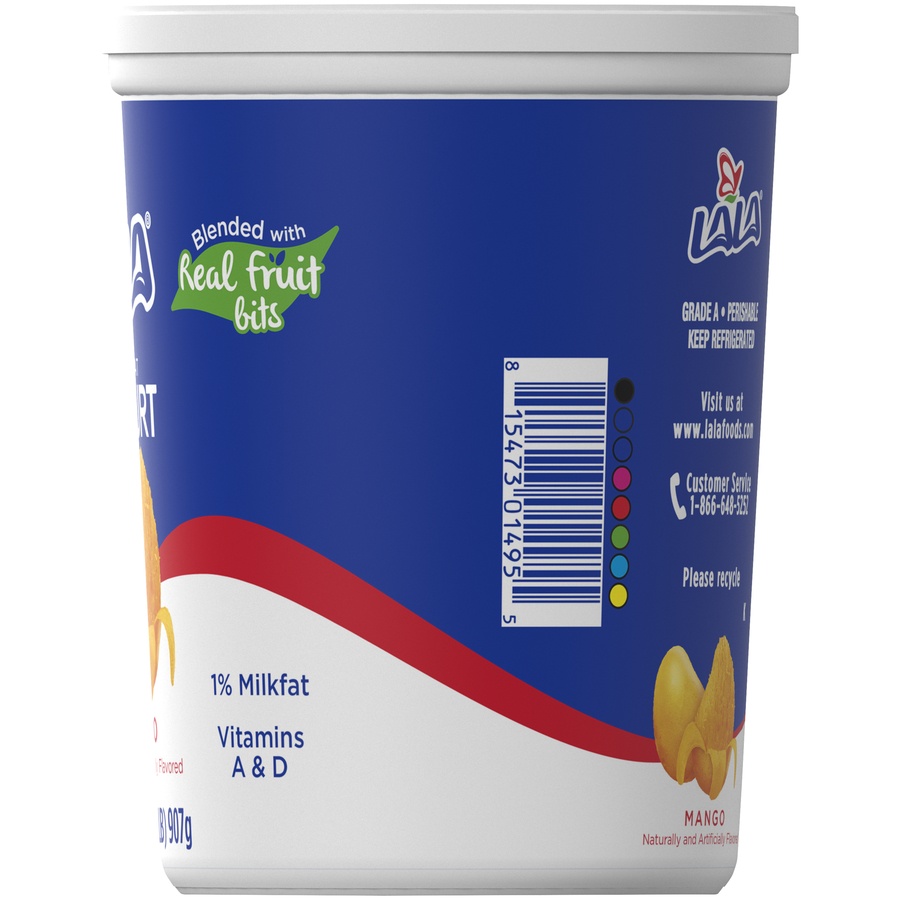 slide 3 of 5, LALA Mango Low-Fat Yogurt, 32 oz