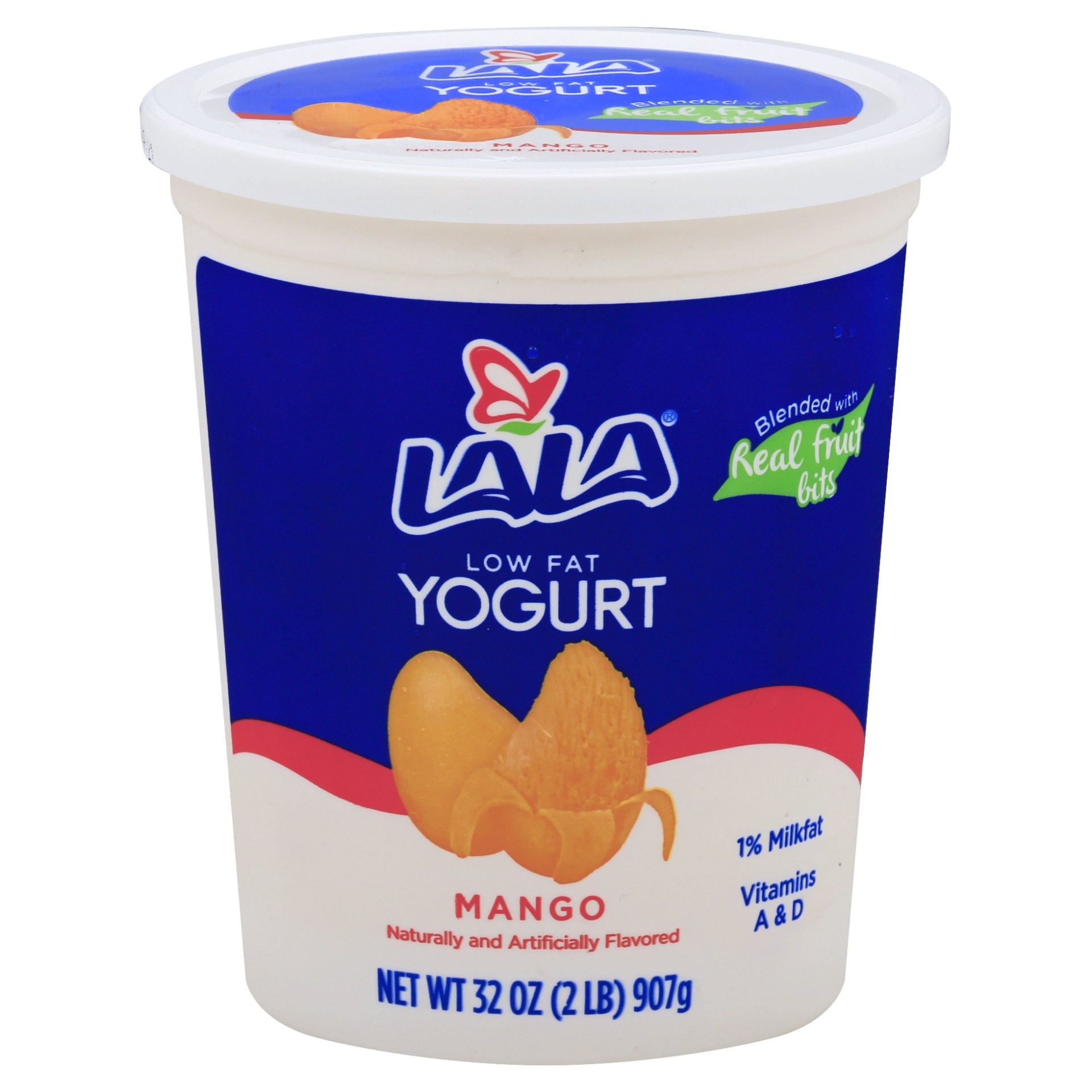 slide 1 of 5, LALA Mango Low-Fat Yogurt, 32 oz