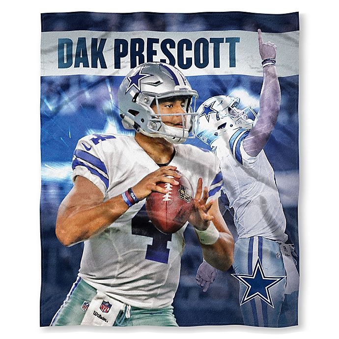 slide 1 of 1, NFL Dallas Cowboys Dak Prescott Silk Touch Throw Blanket, 1 ct