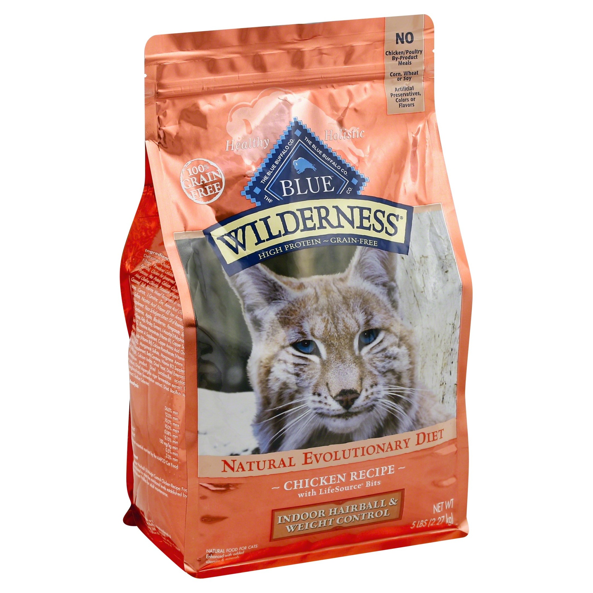 slide 1 of 1, Blue Buffalo Blue Wilderness Adult Indoor Hairball & Weight Control Dry Cat Food, 5 lb