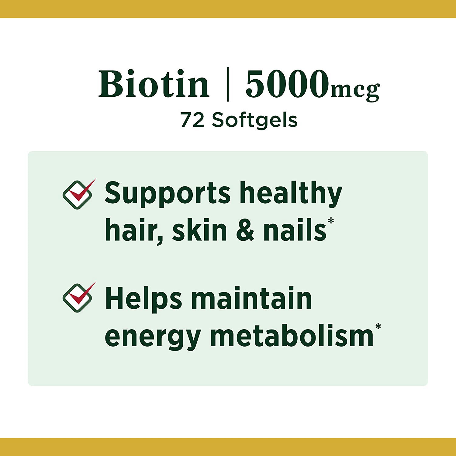 slide 3 of 5, Nature's Bounty Biotin Hair, Skin & Nails Support Softgels, 5000 mcg, 72 ct