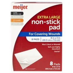 Meijer Xl Non-Stick Pad 3"x8", 8 Ct