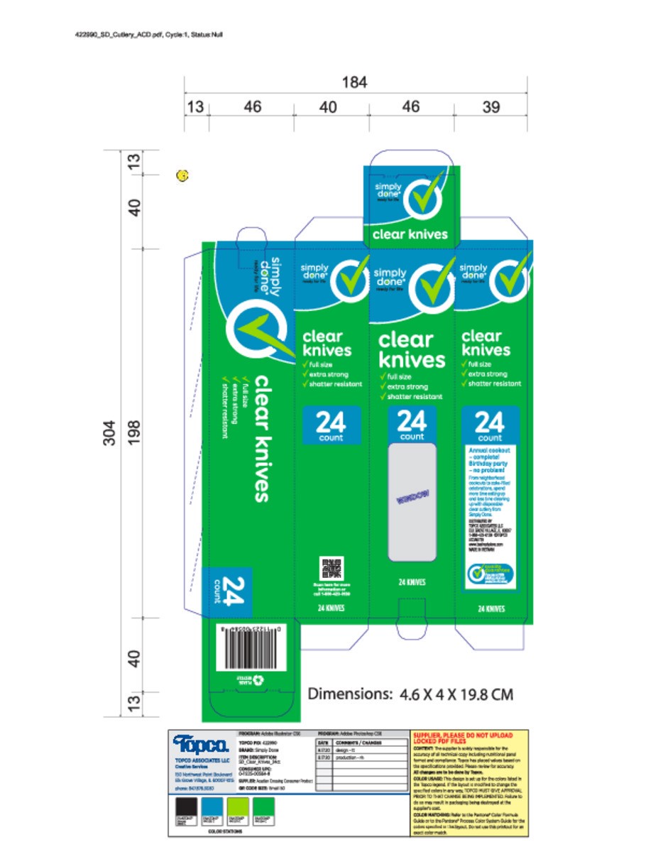 slide 2 of 13, Simply Done Clear Knives 24 ea, 24 ct