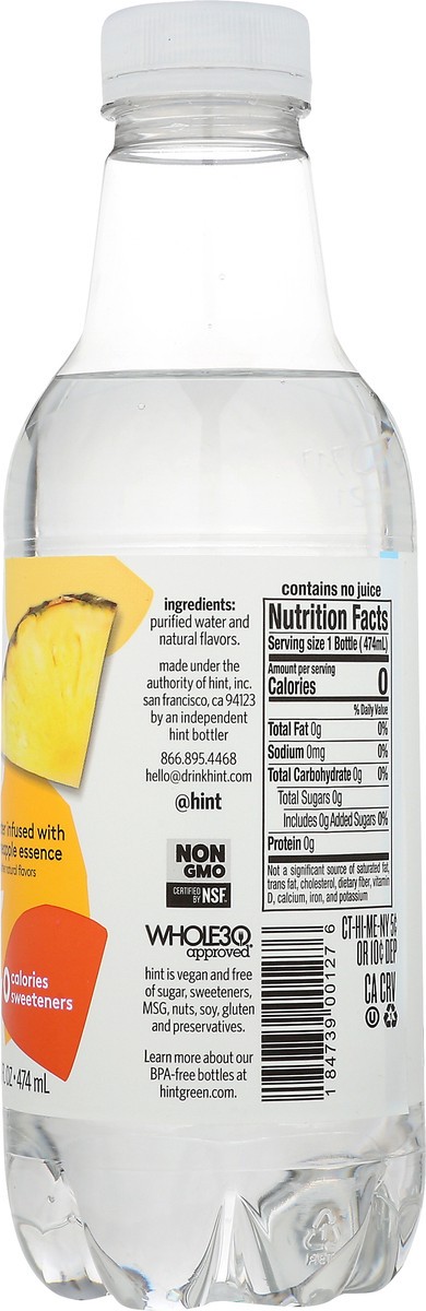slide 8 of 9, hint Pineapple Flavored Water Bottle, 16 fl oz