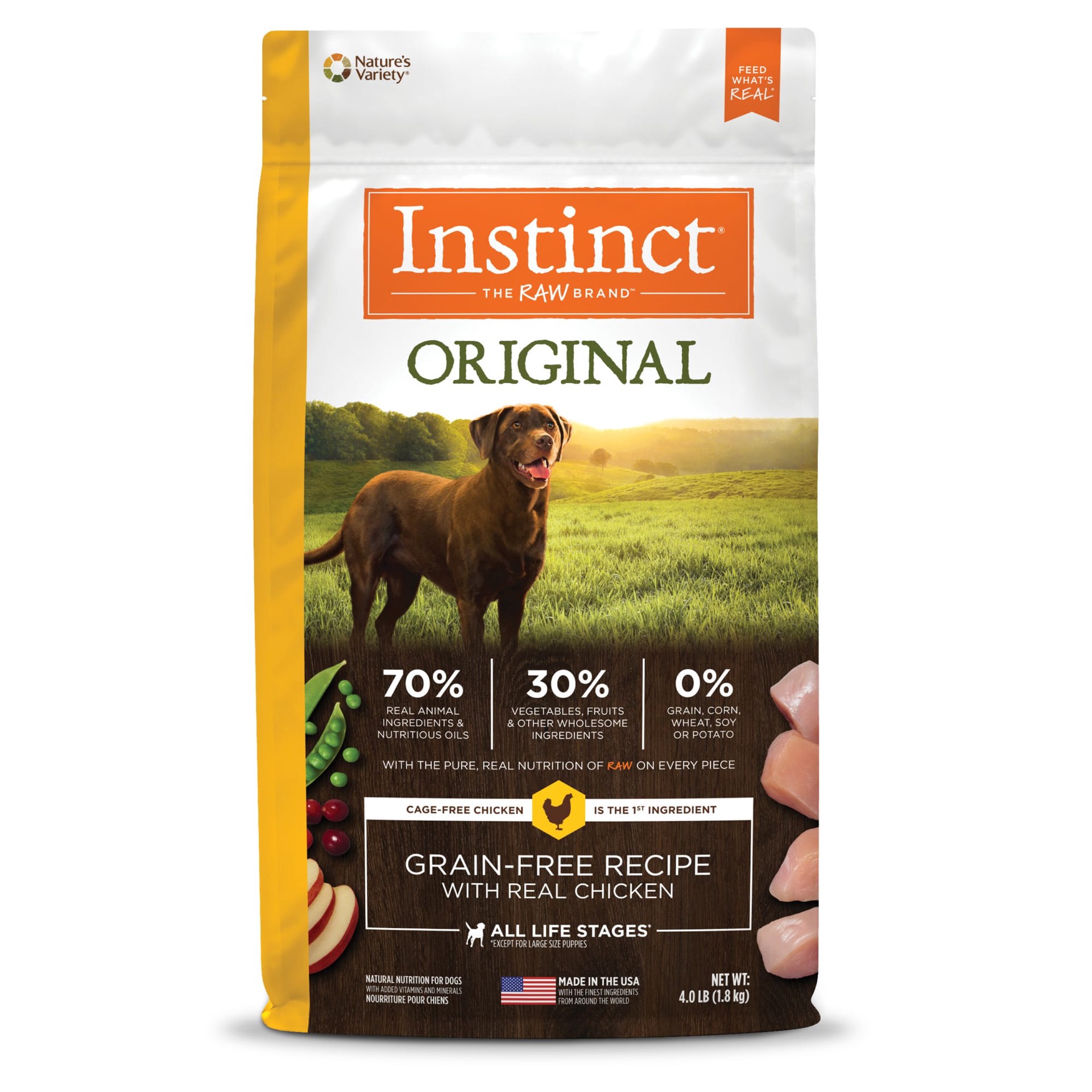 slide 1 of 10, Instinct Original Chicken Dry Dog Food, 4 lb. Bag, 4 lb