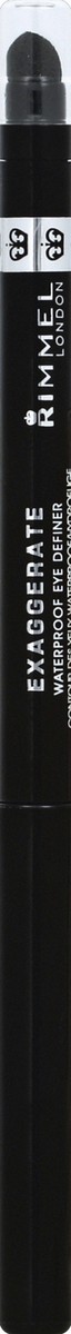 slide 2 of 3, COTY RIMMEL LONDON Rimmel London Exaggerate Waterproof Eye Definer Eyeliner, Highly Pigmented, Long-Wearing, Built-In Smudger, 262, Blackest Black, 0.01oz, 1 ct