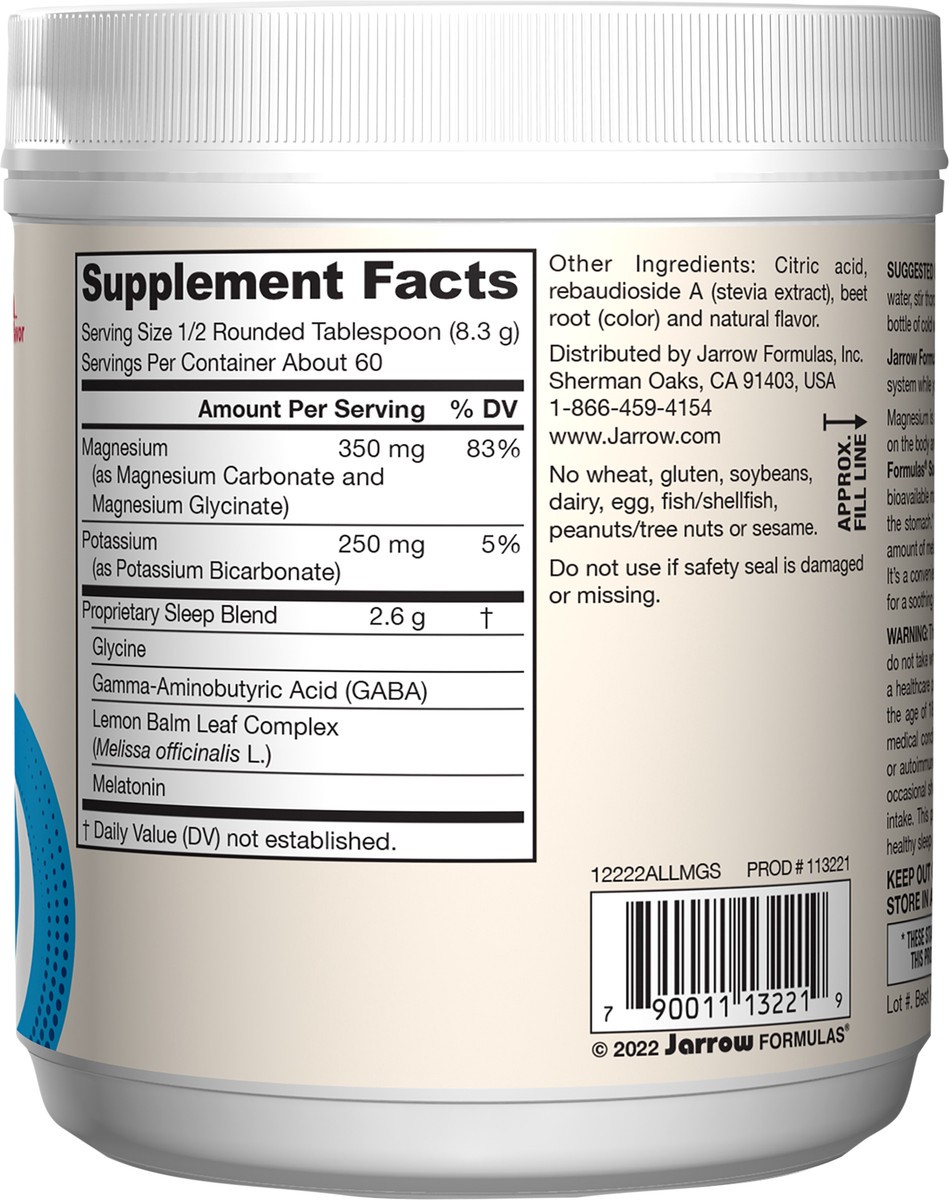slide 4 of 10, Jarrow Formulas Soothing Night, Cherry Flavor - 1.1 lb - Promotes Nighttime Relaxation & Rest - Includes Magnesium, Melatonin, GABA & Lemon Balm - 60 Servings (PACKAGING MAY VARY), 17.6 oz