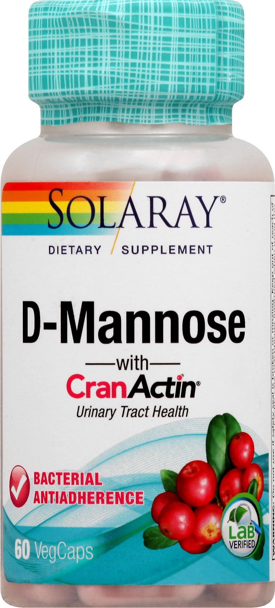 slide 7 of 7, Solaray D-mannose With Cranactin For Urinary Tract Health, 60 ct