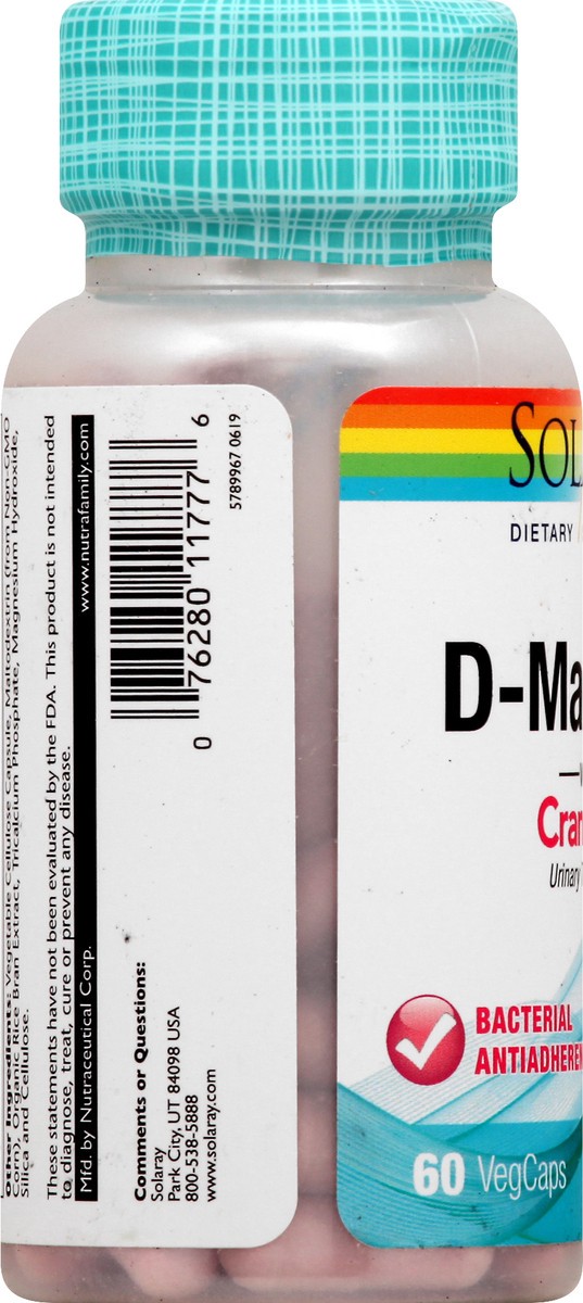 slide 2 of 7, Solaray D-mannose With Cranactin For Urinary Tract Health, 60 ct