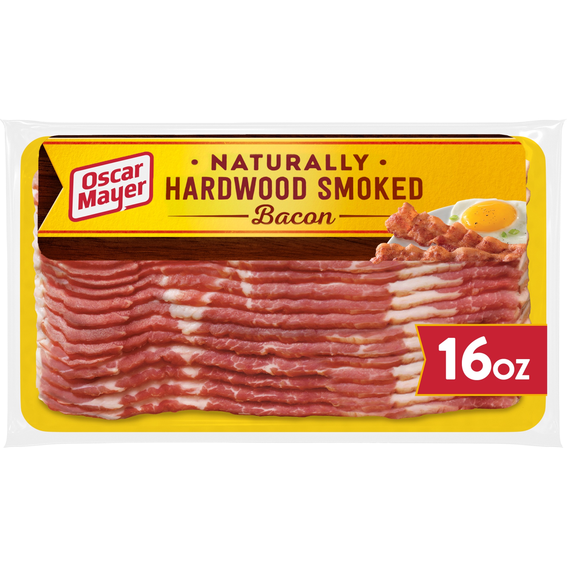 slide 1 of 12, Oscar Mayer Naturally Hardwood Smoked Bacon Pack, 17-19 slices, 16 oz
