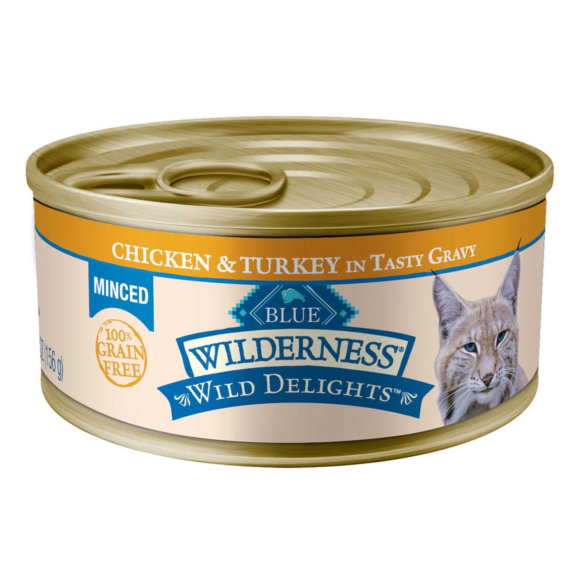 slide 1 of 1, Blue Buffalo Wilderness Wild Delights Minced Chicken & Turkey Canned Adult Cat Food5.5 oz., 5.5 oz