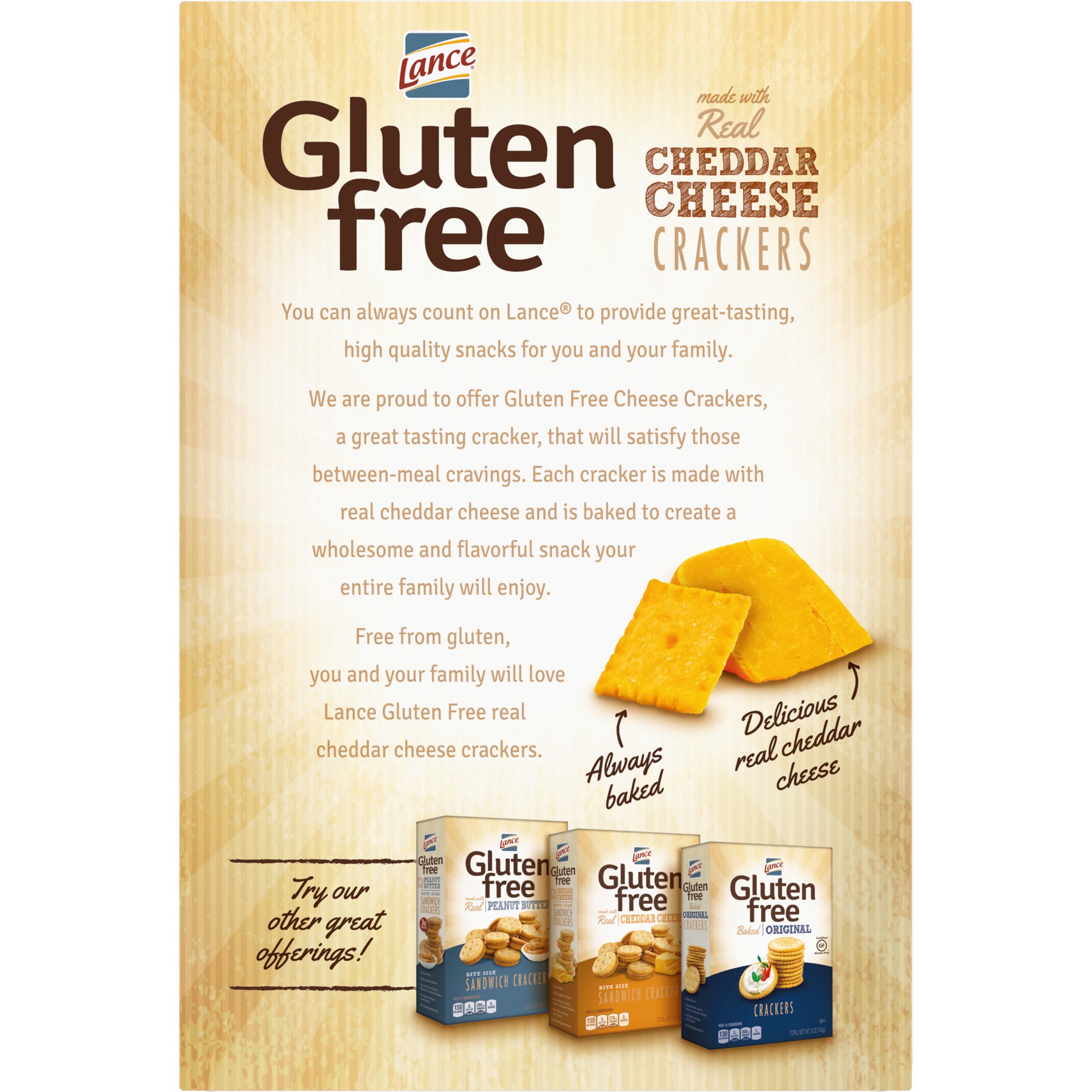 slide 5 of 5, Lance Gluten Free Cheedar Cheese Cra, 5 oz