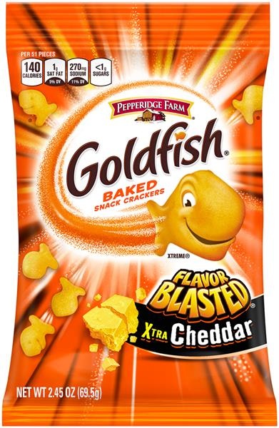 Goldfish Flavor Blasted Xtra Cheddar Baked Snack Crackers 2.45 Oz 