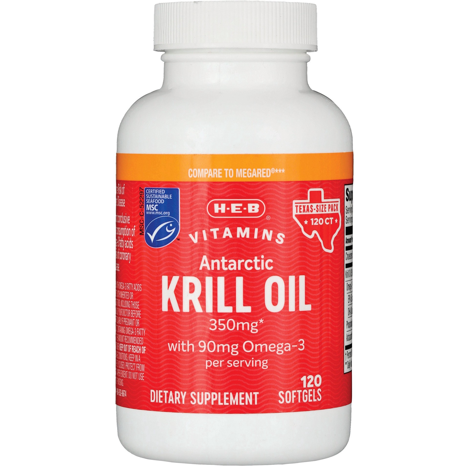 slide 1 of 1, H-E-B Krill Oil 350mg, 120 ct