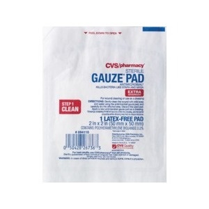 slide 1 of 1, CVS Pharmacy Sterile Antimicrobial Latex-Free Extra Exorbent 2inx2in Gauze Pad, 1 ct