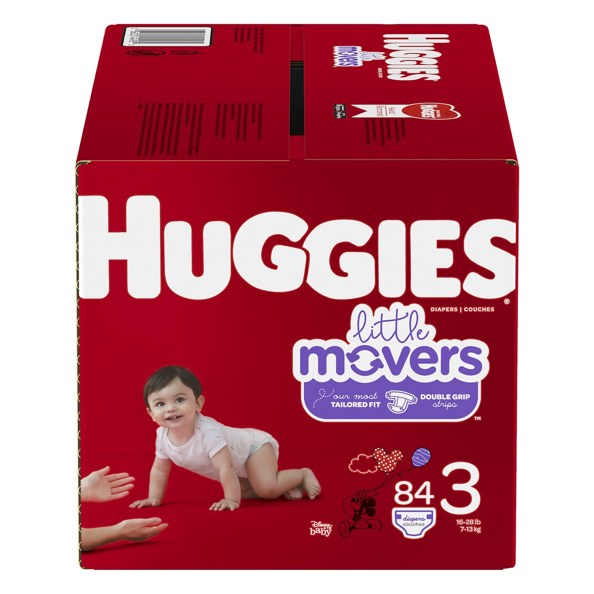 slide 1 of 4, Huggies Little Movers Diapers, Size 3 (16-28 Lb.) Packaging May Vary, 84 ct