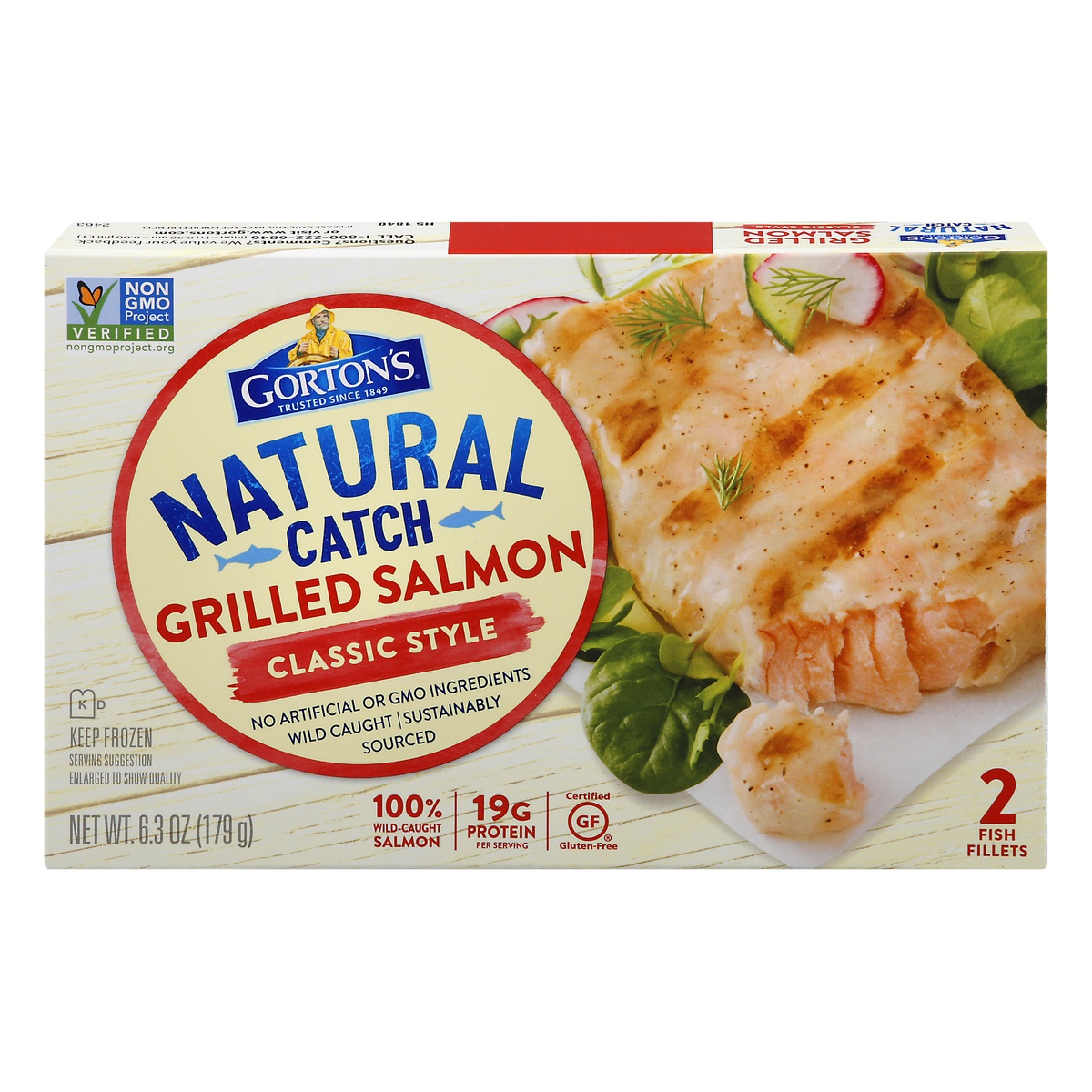 slide 1 of 8, Gorton's Classic Grilled Salmon, 2 ct; 3.15 oz