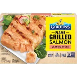 Gorton's Gorton’s Flame Grilled Salmon Classic Style, Wild Caught Salmon, Frozen, 2 Count, 6.3 Ounce Package