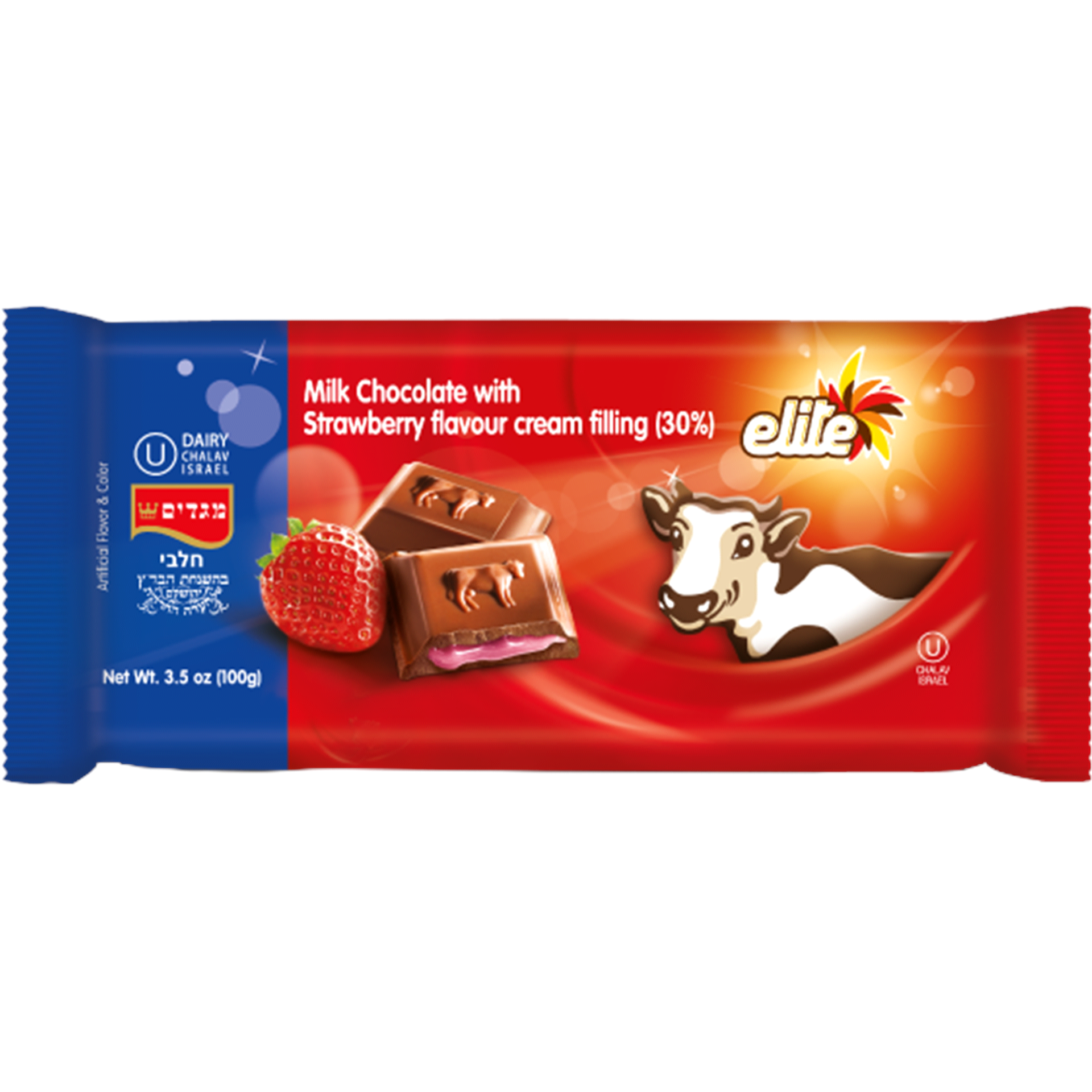 slide 1 of 1, Elite Milk Chocolate With Strawberry Flavour Cream Filling, 3.5 oz