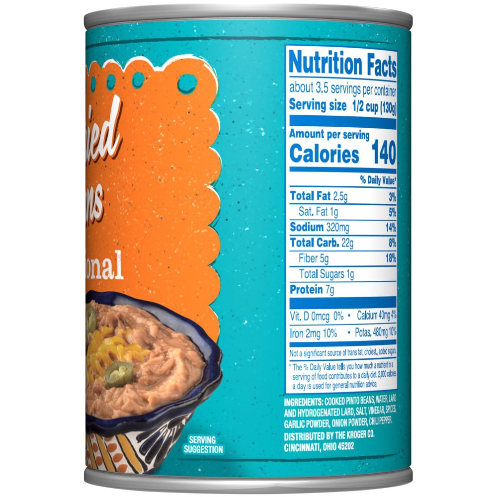 slide 3 of 3, Kroger Traditional Refried Beans, 16 oz