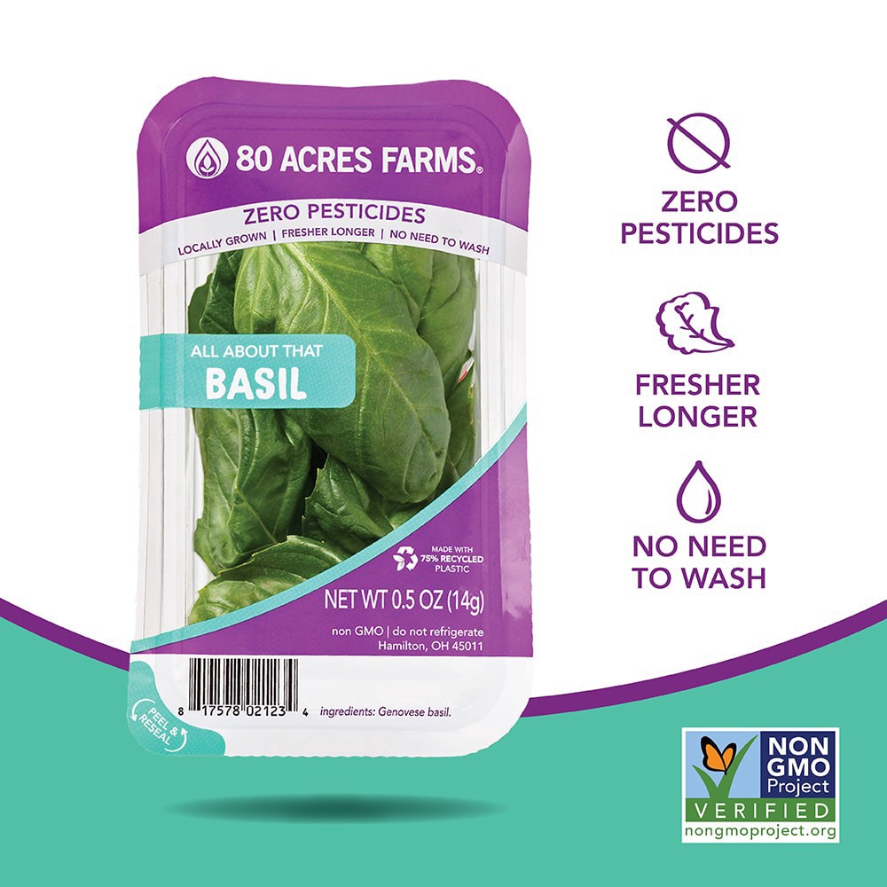 slide 1 of 2, 80 Acres Farms Fresh All About That Basil, 0.5 oz