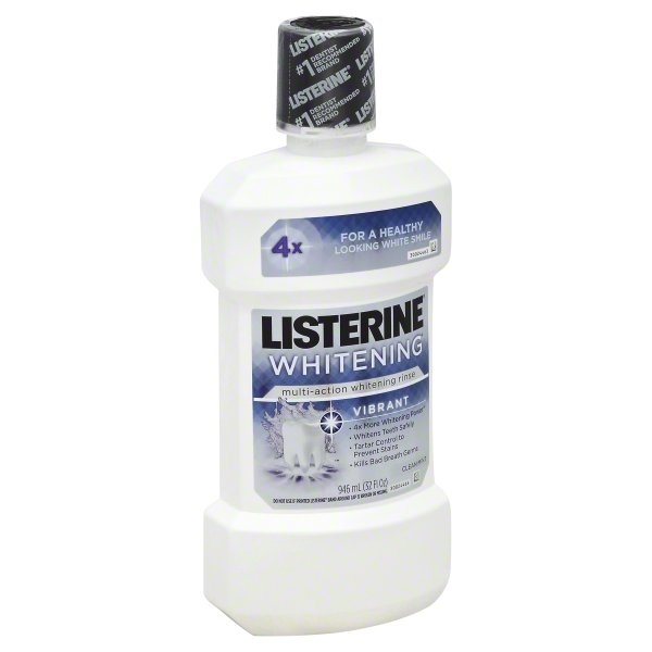 slide 1 of 1, Listerine Whitening Rinse, Multi-Action, Clean Mint, Vibrant, 32 oz