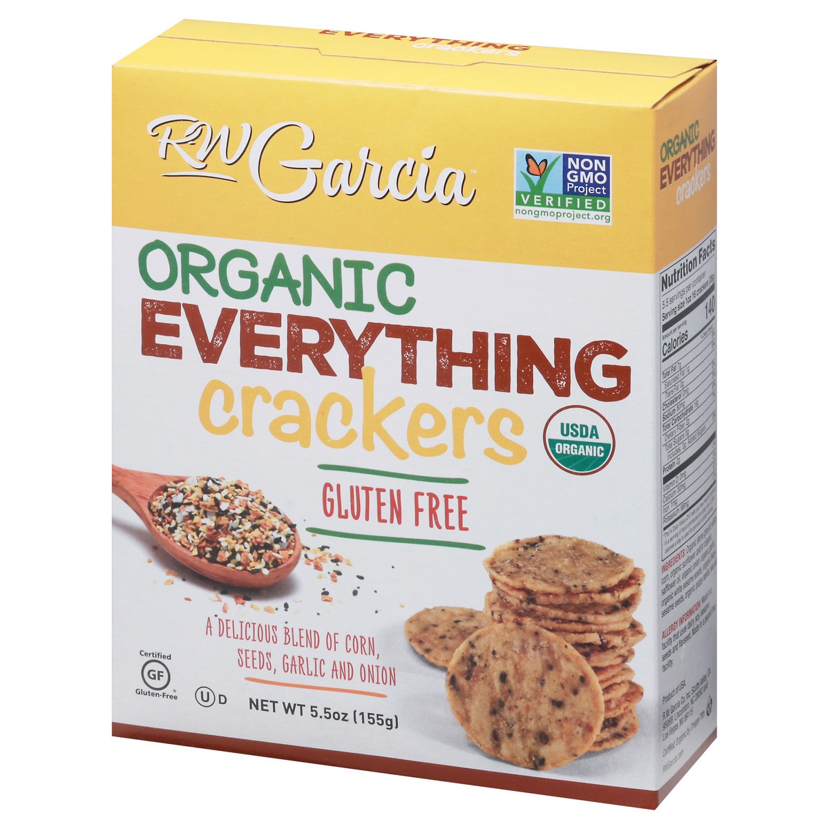slide 7 of 9, RW Garcia Organic Gluten Free Everything Crackers, 5.5 oz