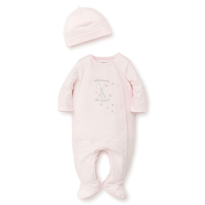 slide 1 of 1, Little Me Newborn Welcome'' Kimono-Style Snap-Front Footie and Hat Set - Pink'', 1 ct