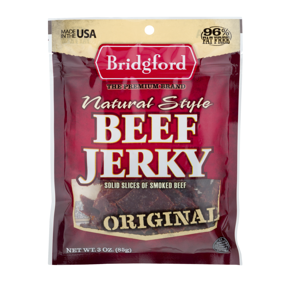 slide 1 of 1, Bridgford Natural Style Beef Jerky, Original, 3 oz