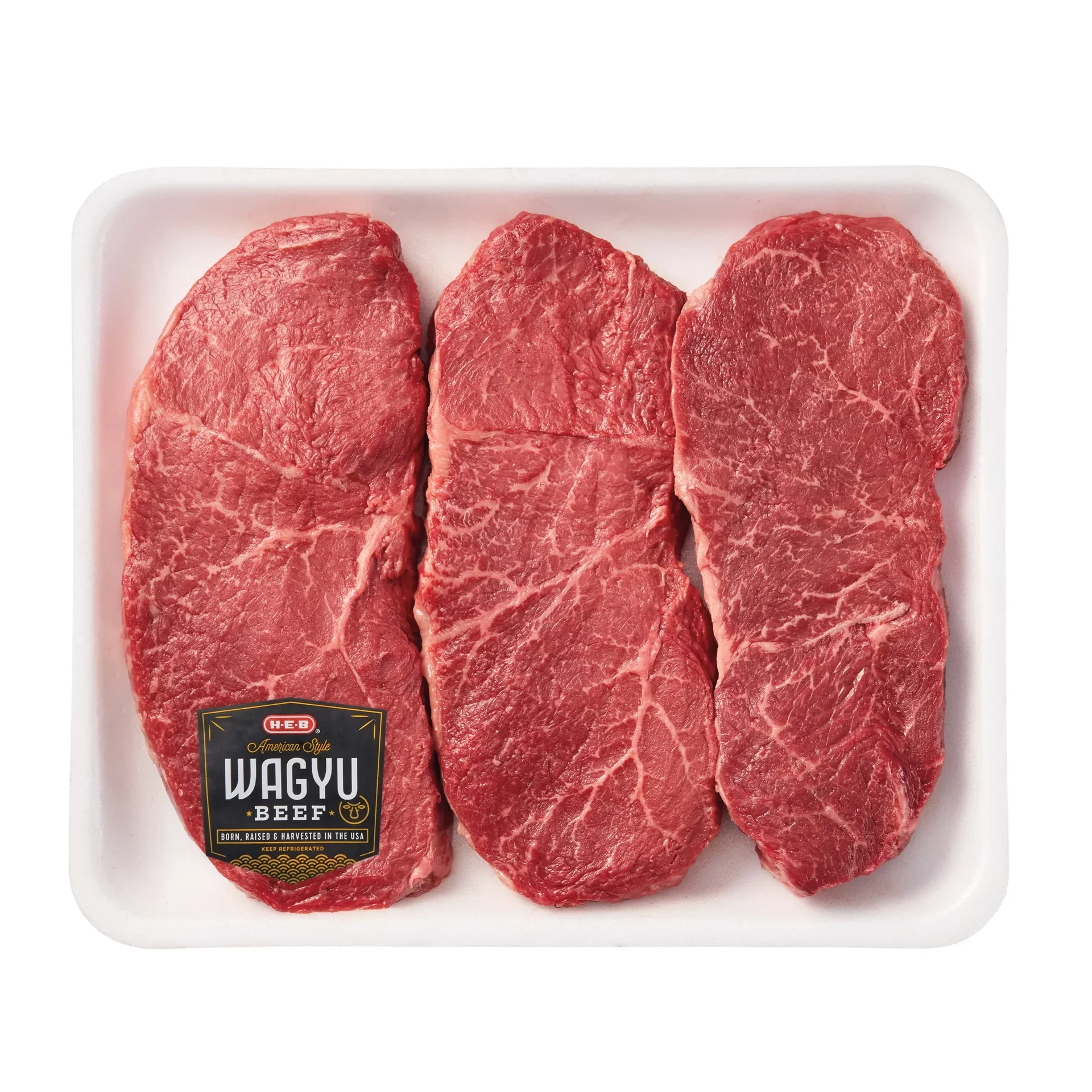 slide 1 of 1, H-E-B American Style Wagyu Beef Boneless Top Sirloin Steak - Thick Cut, per lb