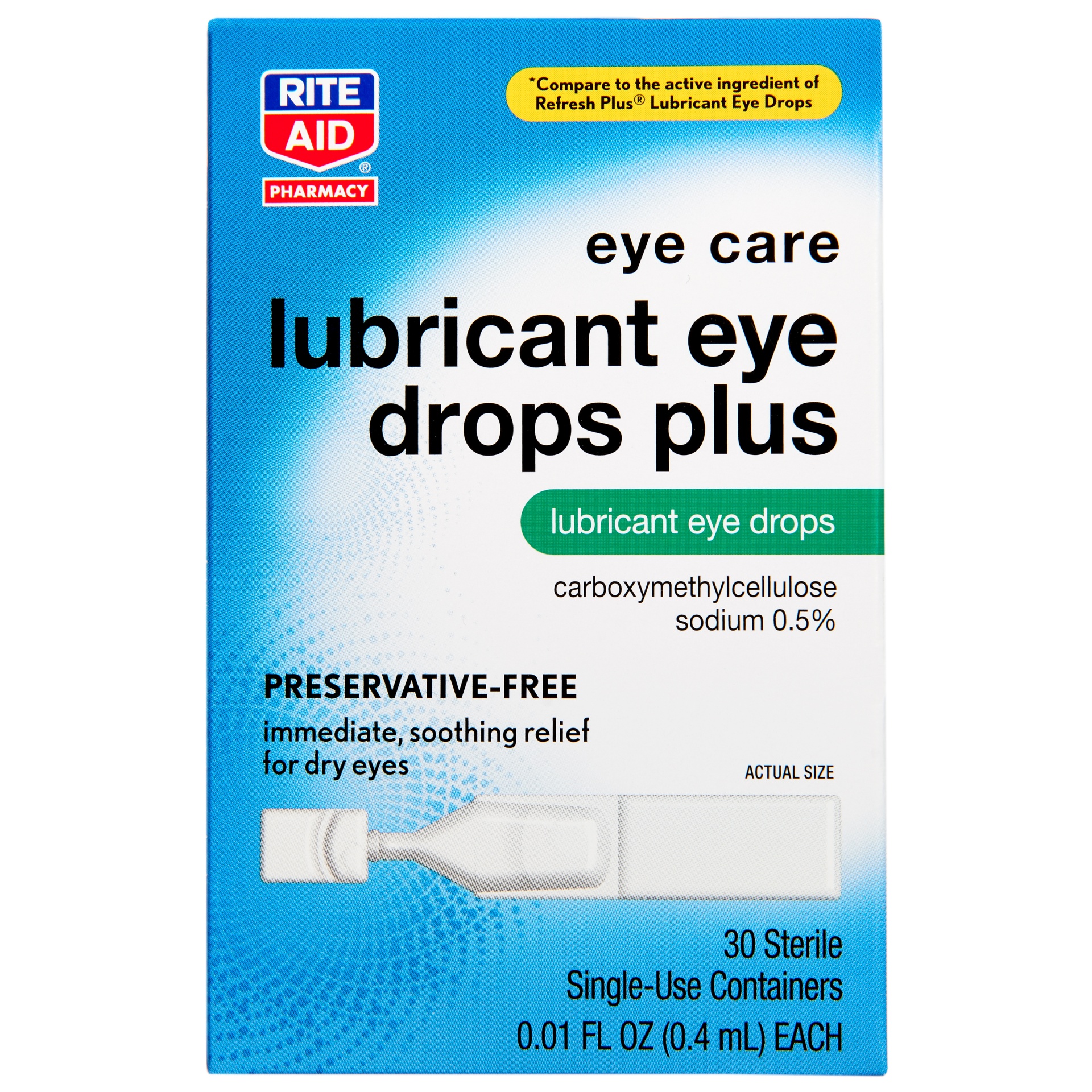 slide 1 of 5, Rite Aid Artificial Tears Lubricant Eye Drops, Single Use Vials, 30 ct