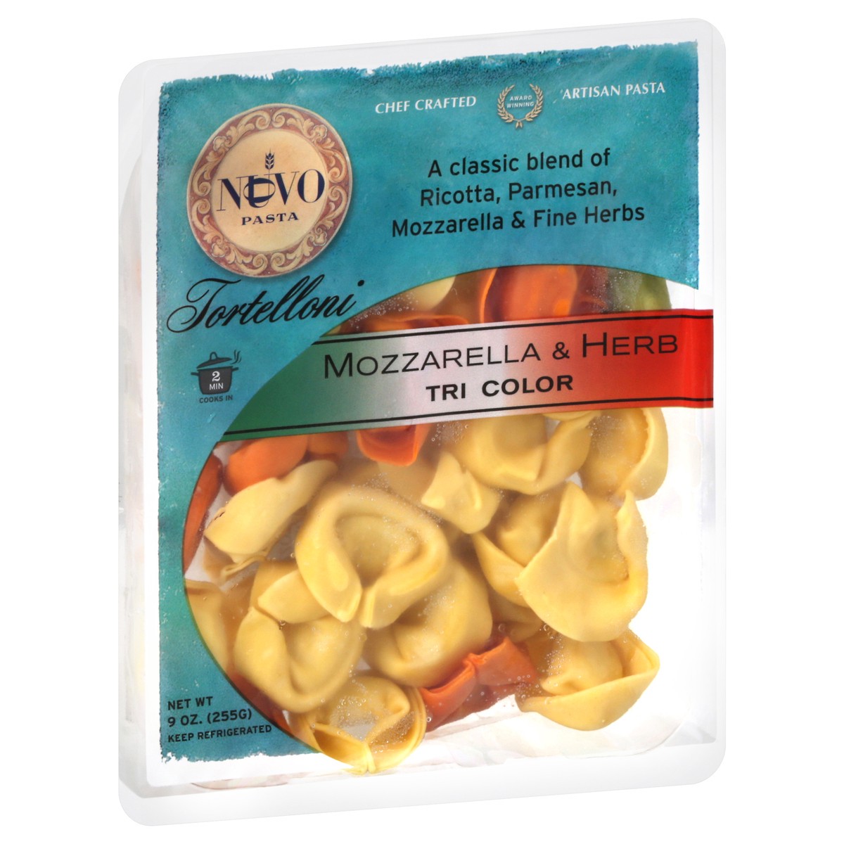 slide 14 of 14, Nuovo Tri Color Mozzarella & Herb Tortelloni 9 oz, 9 oz