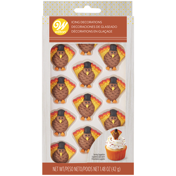 slide 1 of 1, Wilton Turkey Icing Decorations, 12 ct