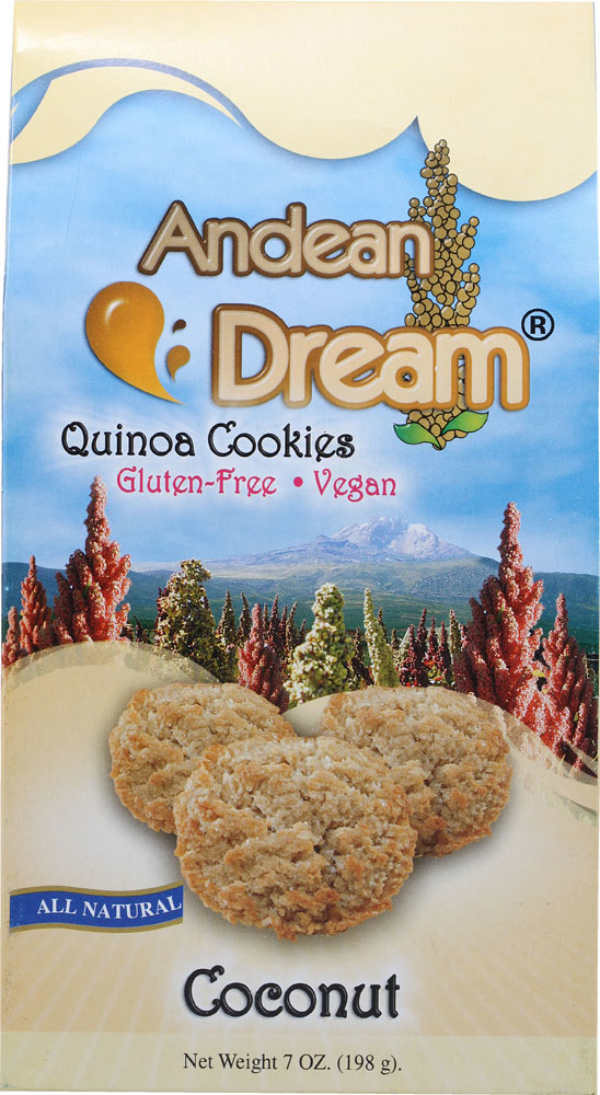 slide 1 of 1, Andean Dream Gluten Free Quinoa Cookies Coconut, 20 oz