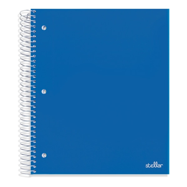 slide 1 of 4, Office Depot Brand Stellar Poly Notebook, 8-1/2'' X 11'', 5 Subject, Wide Ruled, 200 Pages (100 Sheets), Blue, 100 ct