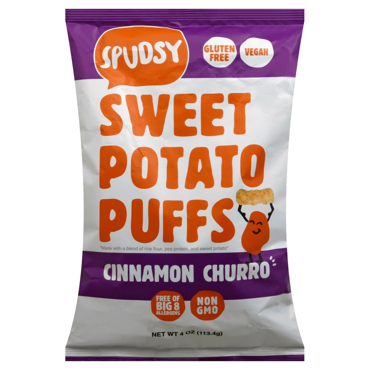 slide 1 of 1, Spudsy Cinnamon Churro Sweet Potato Puffs, 4 oz