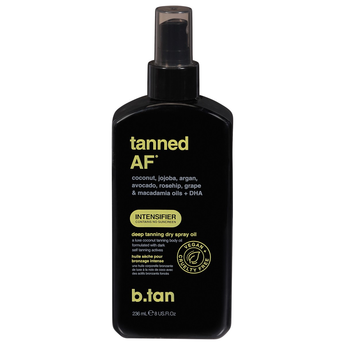 slide 1 of 11, b.tan Tanned AF Deep Tanning Dry Spray Oil 8 fl oz, 8 fl oz