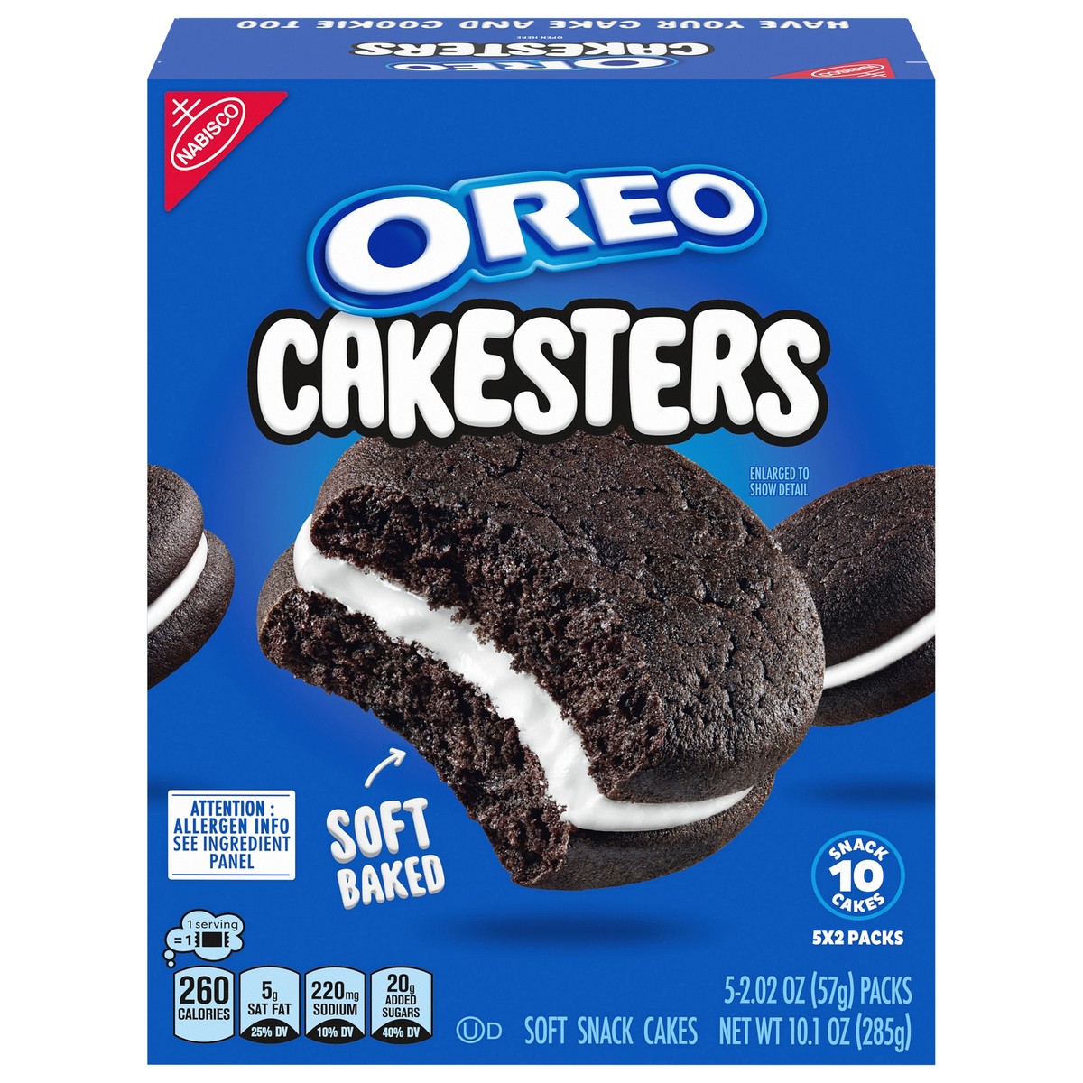 slide 1 of 9, OREO Cakesters Soft Snack Cakes, Snack Packs - 10.1 oz, 5 ct