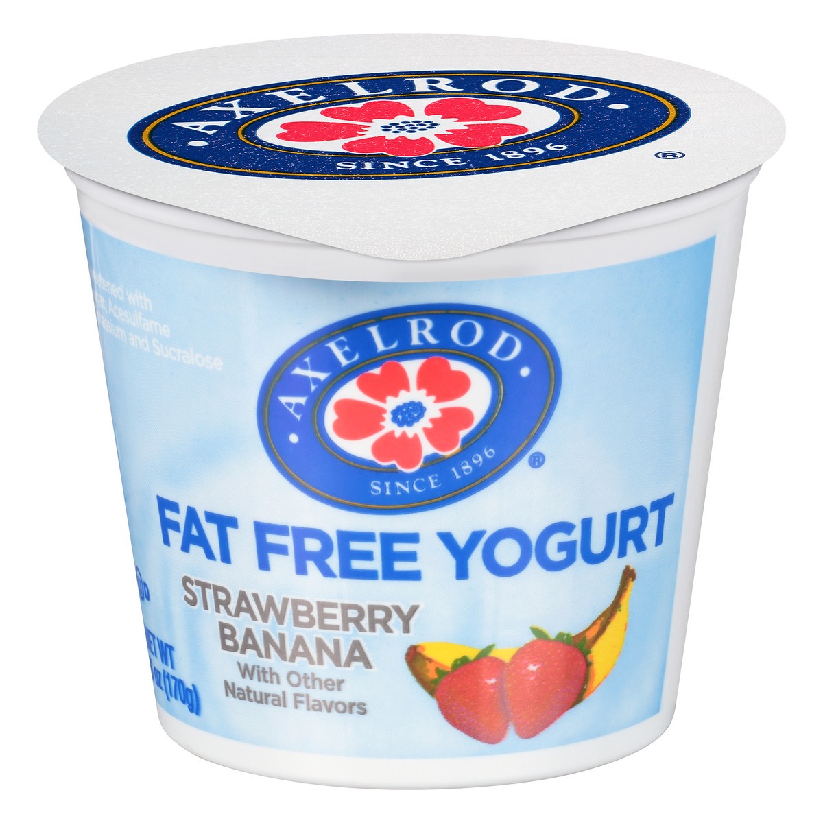 slide 1 of 8, Axelrod Fat Free Strawberry Banana Yogurt, 6 oz