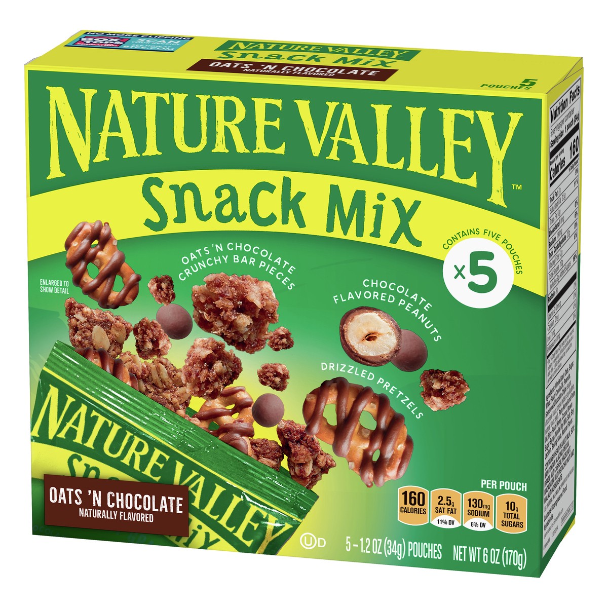 slide 3 of 9, Nature Valley 5 Pack Oats 'N Chocolate Snack Mix 5 1.2 oz 5 ea, 5 ct; 1.2 oz
