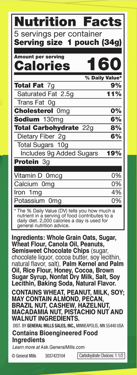 slide 8 of 9, Nature Valley 5 Pack Oats 'N Chocolate Snack Mix 5 1.2 oz 5 ea, 5 ct; 1.2 oz