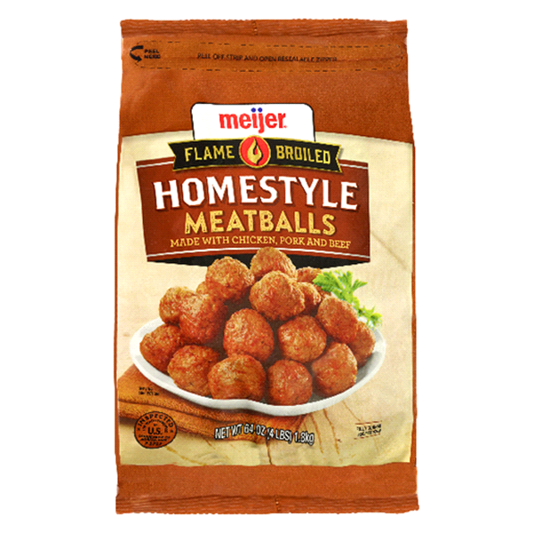 slide 1 of 1, Meijer Homestyle Meatballs, 64 oz