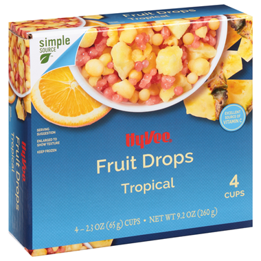 slide 1 of 1, Hy-Vee Fruit Drops, Tropical, 4 ct
