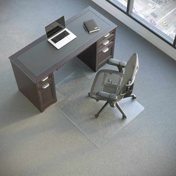 slide 2 of 4, Realspace™ Advantage Commercial Pile Chair Mat with Lip, 36"" x 48"", Clear, 1 ct