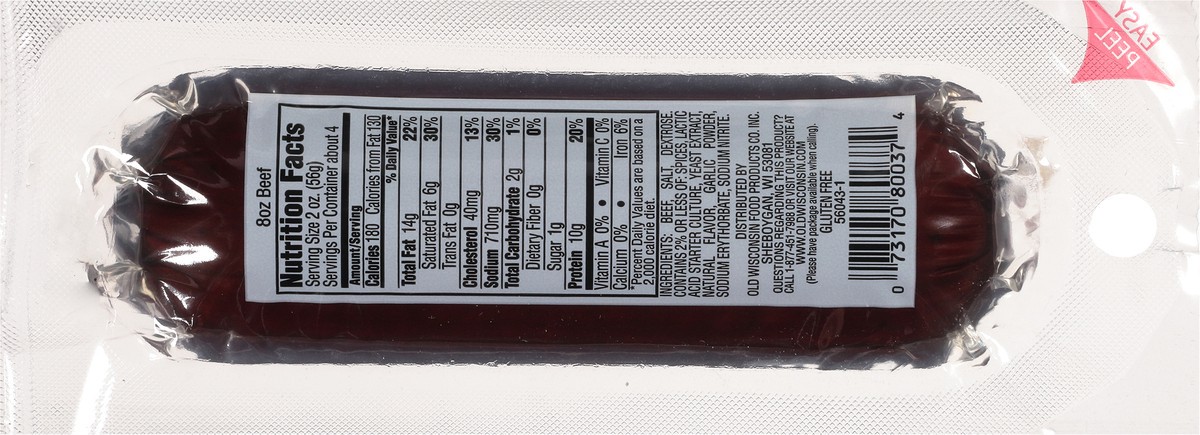 slide 2 of 7, Old Wisconsin Premium Beef Summer Sausage 8 oz, 8 oz