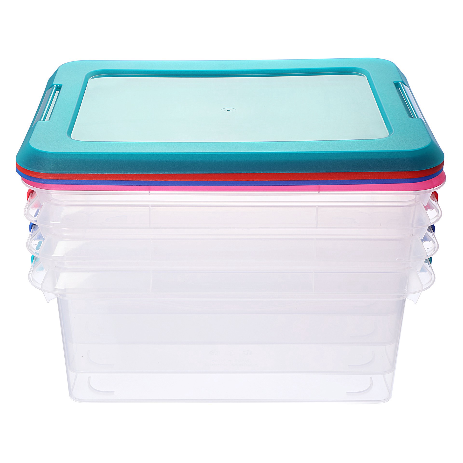 slide 2 of 7, 14.5qt. Storage Bins With Lids, 4ct. By Simply Tidy, 4 ct