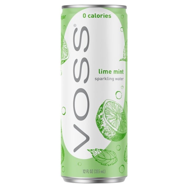 slide 1 of 1, Voss Lime Mint Sparkling Water Can, 12 oz