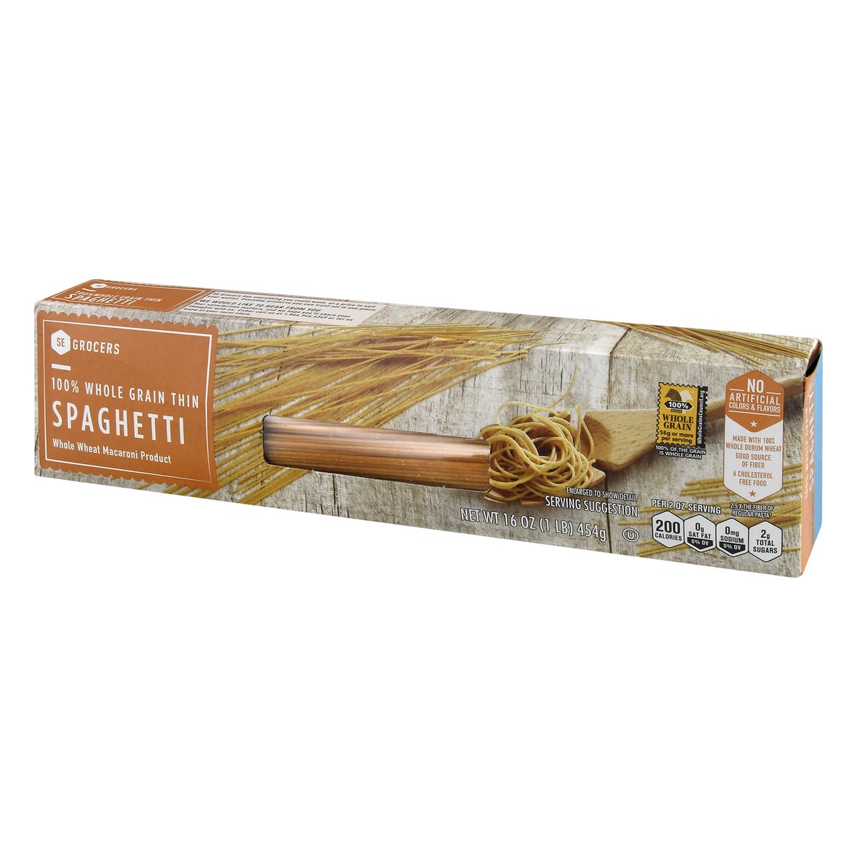 slide 11 of 13, Se Grocers 100% Wg Thin Spag, 16 oz