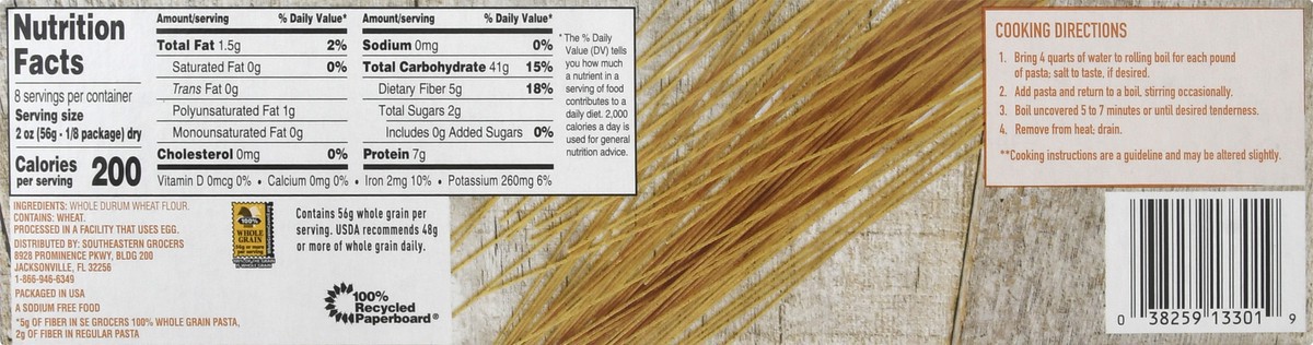 slide 10 of 13, Se Grocers 100% Wg Thin Spag, 16 oz