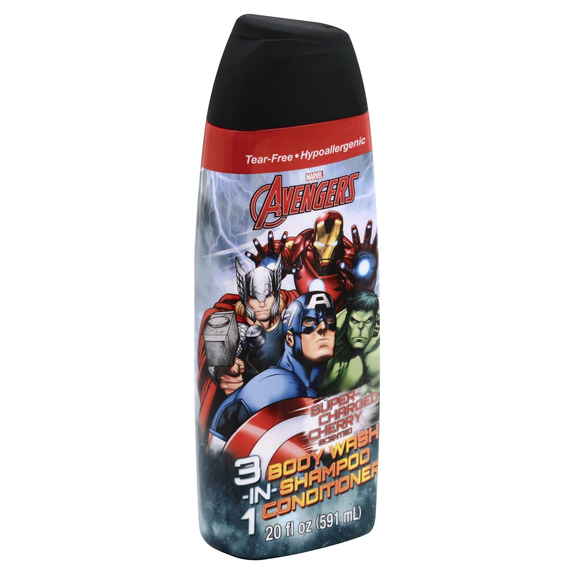 slide 1 of 2, Marvel Orange Blast Avengers Body Wash 3 in 1 Body Wash, Shampoo & Conditioner, 20 fl oz